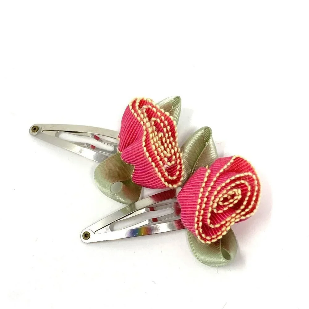 Hair Accessory Fabric Grosgrain Rose 2